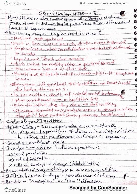 ANTHROP 1AA3 Lecture 7: Cultural Meanings of Illness (Cont.) thumbnail
