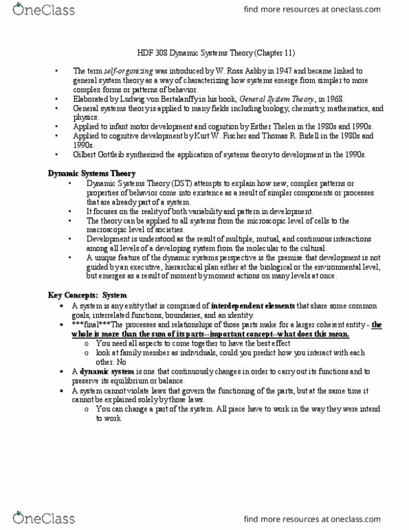 HDF 308 Lecture Notes - Lecture 11: Spatial Memory, Family Therapy, The Sequence thumbnail