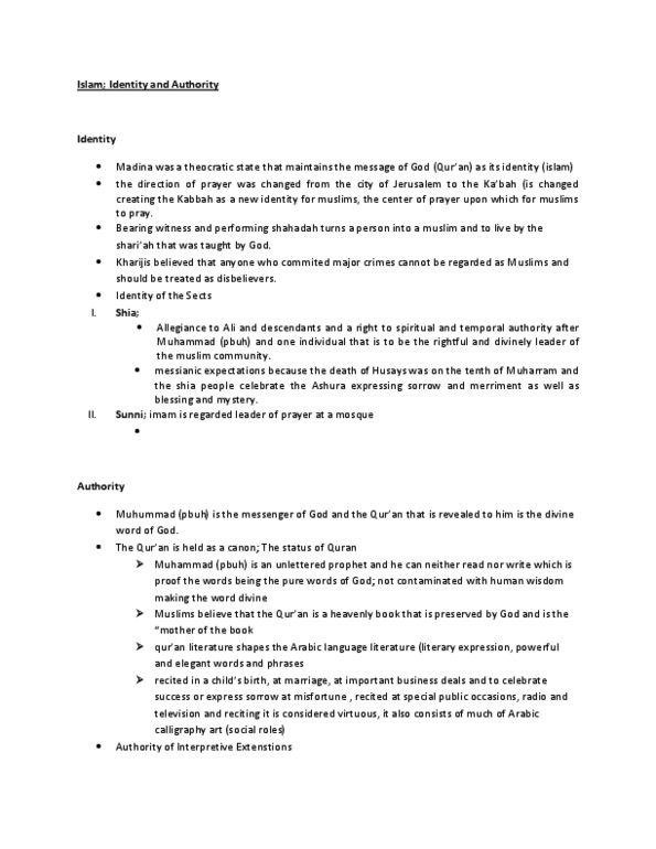 SCLC 1F90 Lecture Notes - Speechworks, Hajj, Sunnah thumbnail