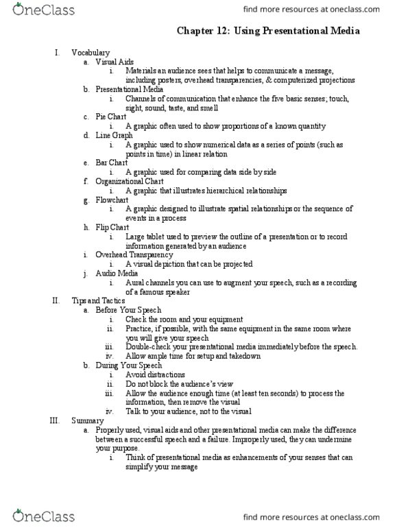 COMM 100 Lecture Notes - Lecture 12: Sans-Serif, Microsoft Powerpoint, Bar Chart thumbnail
