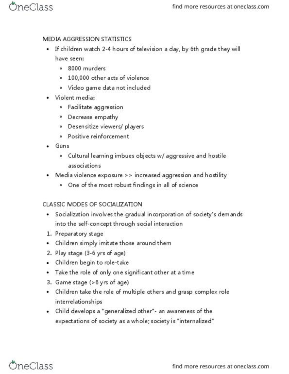 SOCY 101 Lecture Notes - Lecture 15: Reinforcement, Frontal Lobe, Cultural Learning thumbnail