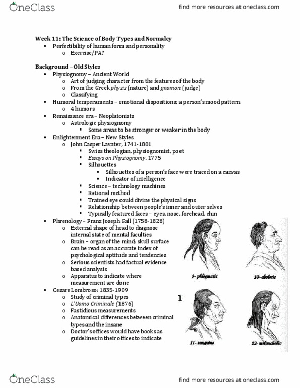 HISTORY 3S03 Lecture Notes - Lecture 11: Hippopotamus, Ernst Kretschmer, Aldous Huxley thumbnail