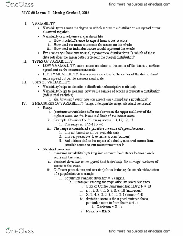 PSYC 60 Lecture Notes - Lecture 5: Mean Squared Error, Statistical Parameter, Variance thumbnail