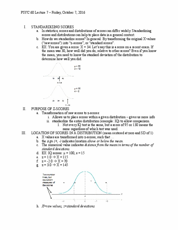 PSYC 60 Lecture Notes - Lecture 7: Intelligence Quotient, Standard Score thumbnail