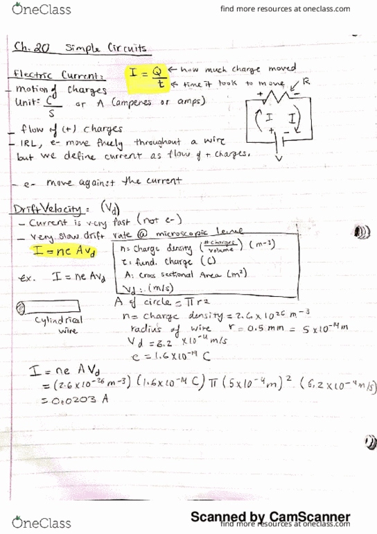 PHYS 212 Lecture 7: Simple Circuits (problems), Resistance, RMs and Ohm's Law thumbnail