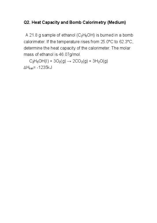 CHM135H1 Lecture Notes - Molar Mass, Calorimeter, Calorimetry thumbnail