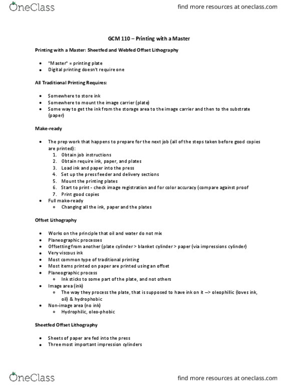 GCM 110 Lecture Notes - Lecture 7: Corn Starch, Surface Tension, Image Registration thumbnail