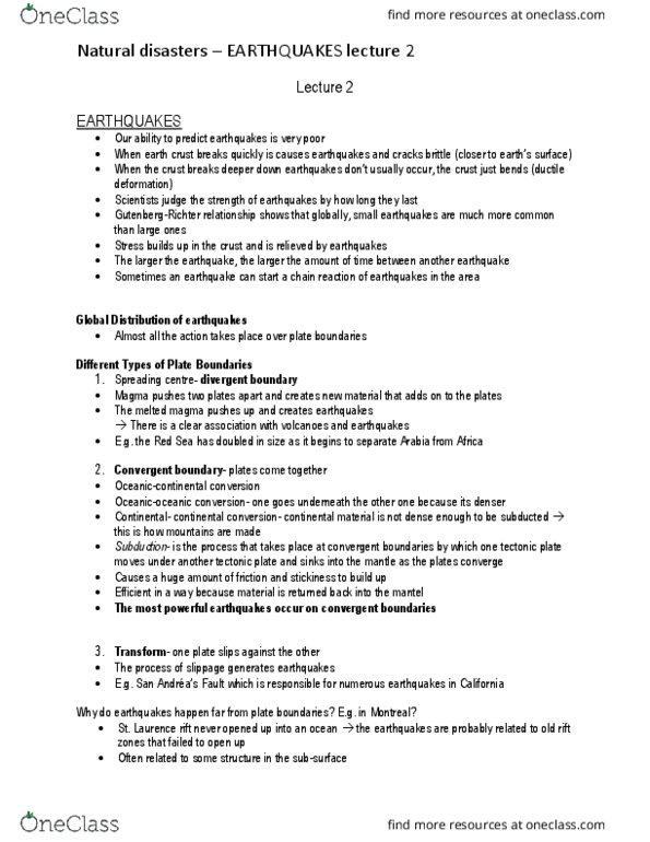 ATOC 185 Lecture Notes - Lecture 2: Hypocenter, Richter Magnitude Scale, Seismic Wave thumbnail