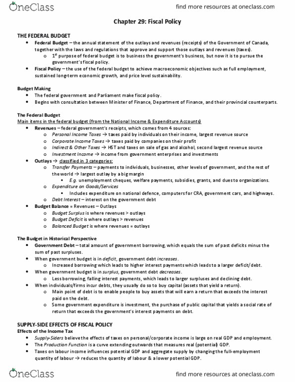 ECON102 Chapter Notes - Chapter 29: Deficit Spending, Umber, Output Gap thumbnail