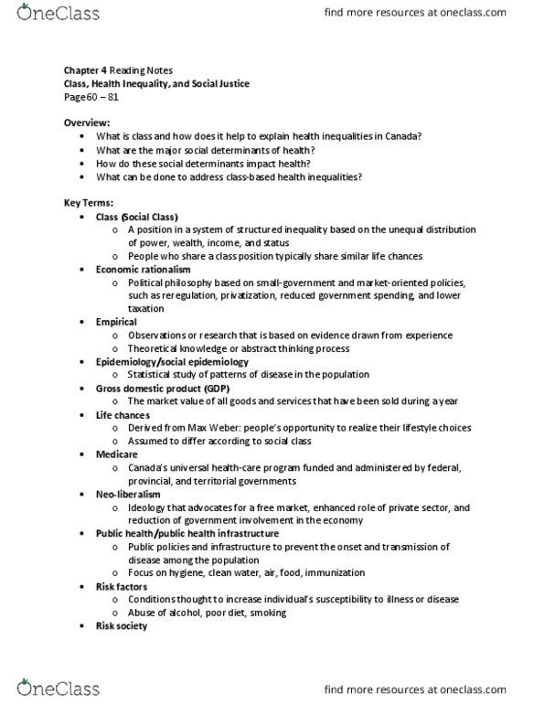 Health Sciences 1002A/B Chapter Notes - Chapter 4: Whitehall Study, Intersectionality, Hypertension thumbnail