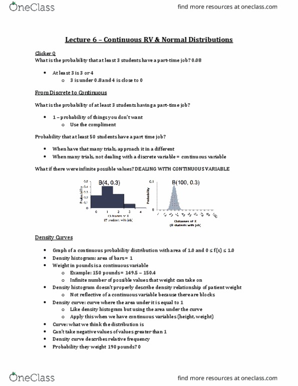 Biology 2244A/B Lecture Notes - Lecture 6: Statistical Inference, Probability Distribution, Standard Deviation thumbnail