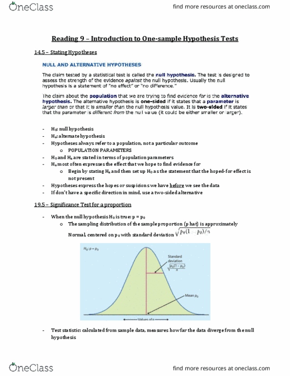Biology 2244A/B Lecture Notes - Lecture 9: Null Hypothesis, Normal Distribution, Standard Deviation thumbnail