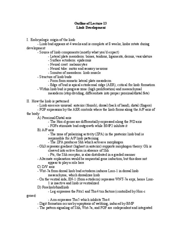 5-350 Lecture Notes - Lecture 13: Repressor, Gli3, T-Box thumbnail