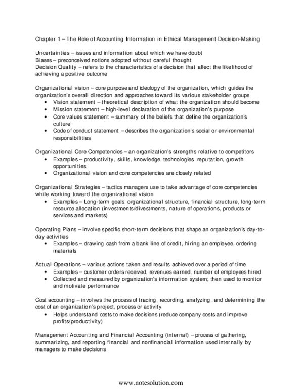 ACC 410 Lecture Notes - Vision Statement, Balanced Scorecard, Organizational Ethics thumbnail