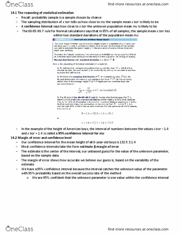 Biology 2244A/B Lecture Notes - Lecture 7: Confidence Interval, Sampling Distribution, Mercury-Redstone 3 thumbnail