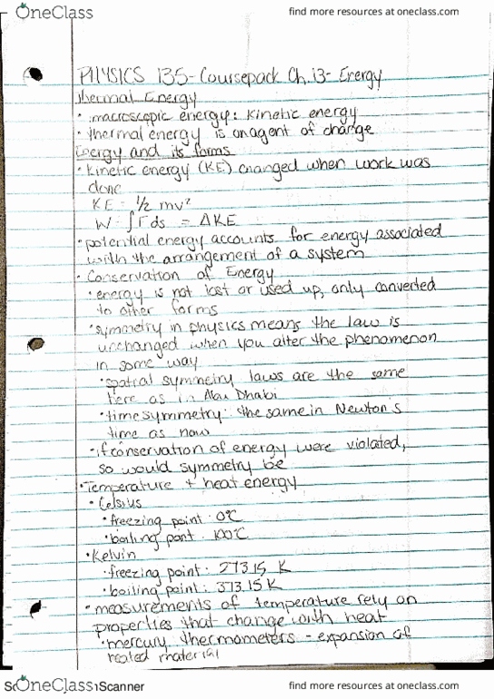 PHYSICS 135 Chapter 13: Energy thumbnail