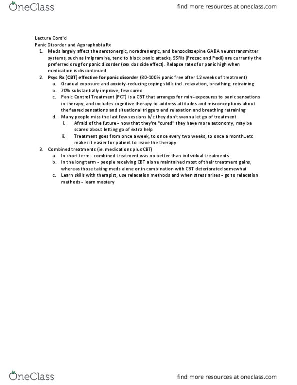 PSYC 235 Lecture Notes - Lecture 9: Eye Movement Desensitization And Reprocessing, Posttraumatic Stress Disorder, Social Anxiety Disorder thumbnail