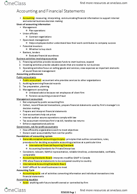 RSM100Y1 Chapter Notes - Chapter 25: Gross Margin, Cash Flow, Debt Ratio thumbnail