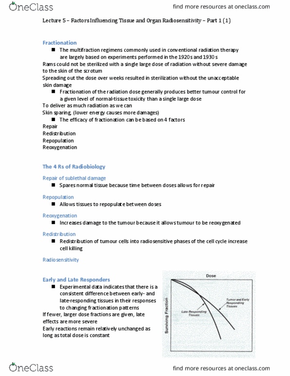 MEDRADSC 3U03 Lecture Notes - Lecture 5: Doubling Time, European Organisation For Research And Treatment Of Cancer, Cytotoxicity thumbnail