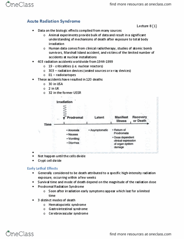 MEDRADSC 3U03 Lecture Notes - Lecture 8: Cytokine, Hematopoietic Stem Cell Transplantation, Peristalsis thumbnail