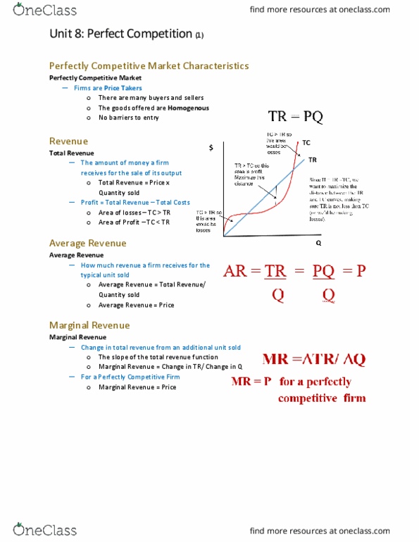 ECON 1B03 Lecture Notes - Lecture 8: Marginal Revenue, Fixed Cost, Takers thumbnail