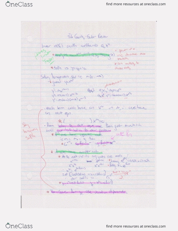 MATH 2Z03 Lecture 9: Math 2Z03 - 3.6 Cauchy - Euler ODE's (Review) thumbnail