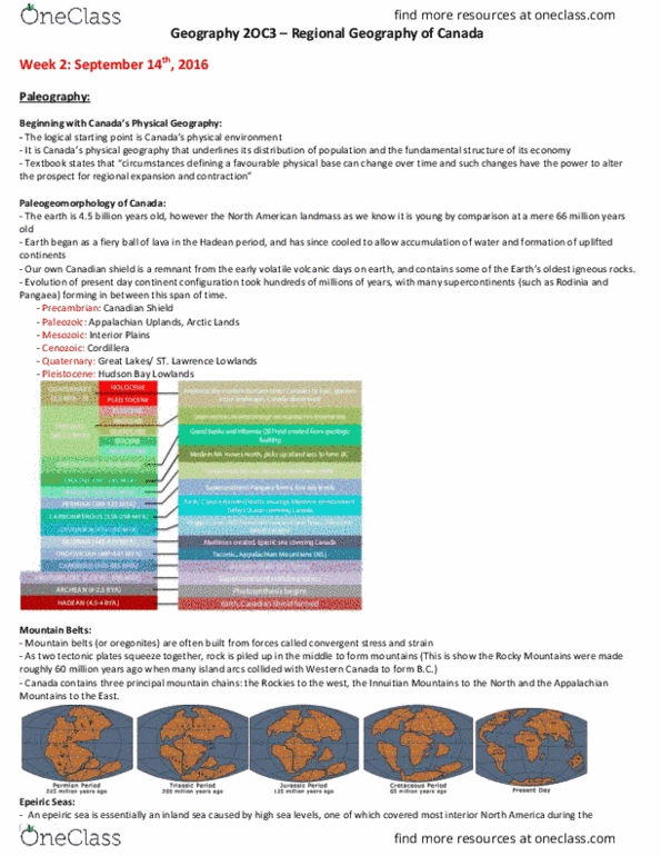 Geog 2rc3 Final Geography 2oc3 All Lectures Oneclass