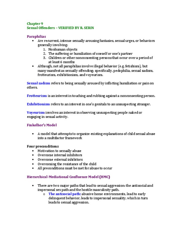 PSYC 3402 Chapter Notes - Chapter 9: Setos, Covert Conditioning, Medroxyprogesterone Acetate thumbnail