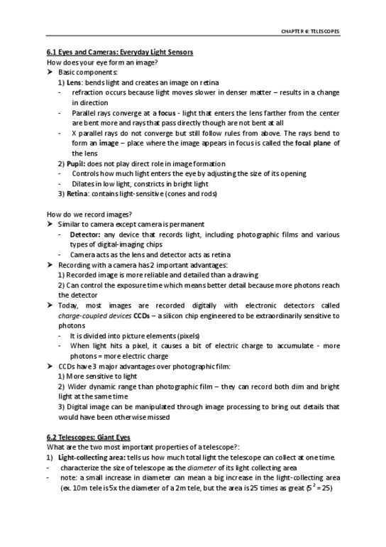 AST201H1 Chapter Notes - Chapter 6: Spectral Resolution, Adaptive Optics, Sky Radio thumbnail