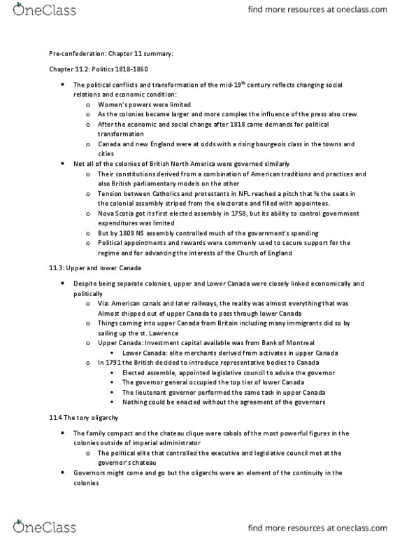 HIS263Y5 Chapter Notes - Chapter 11: Lower Canada, Ultramontanism, Chartism thumbnail