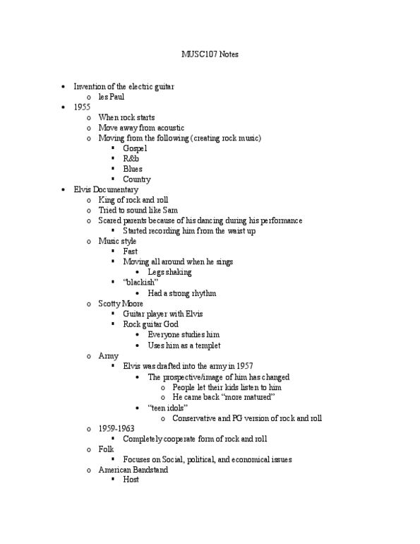 MUSC107 Lecture Notes - Lecture 2: Scotty Moore, American Bandstand, Guitar God thumbnail