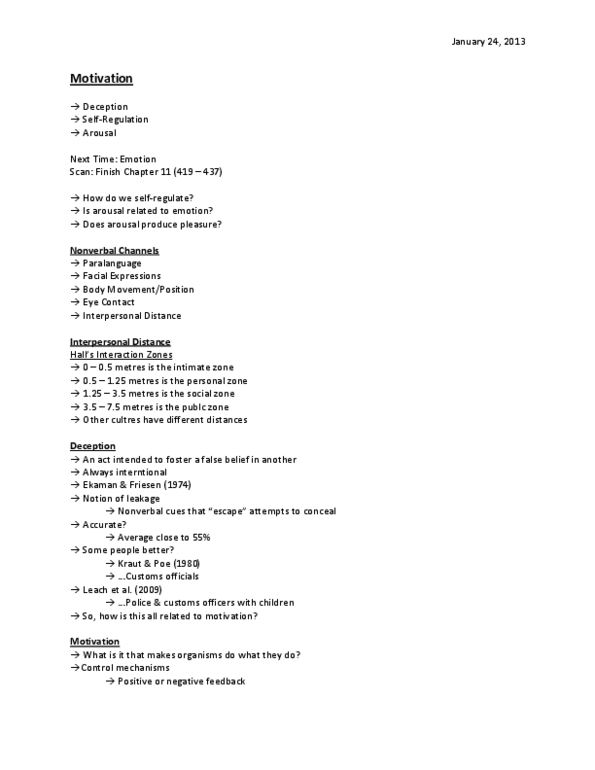 Psychology 1000 Lecture Notes - Lecture 6: Daniel Kahneman, Vasoconstriction, Adrenal Medulla thumbnail