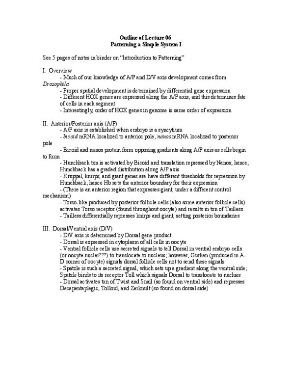 BIOL 3010 Lecture Notes - Decapentaplegic, Spatial Planning, Tx Network thumbnail