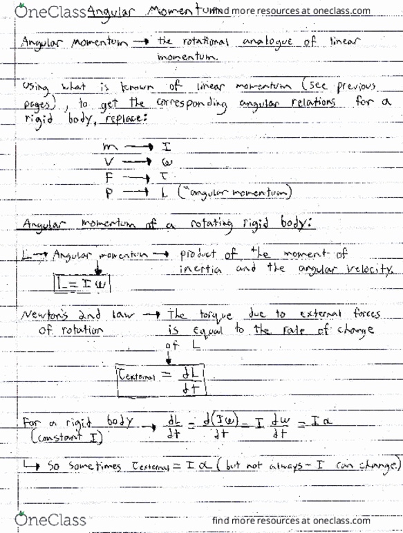 PHYSICS 1D03 Lecture 25: Angular Momentum Part 1 thumbnail