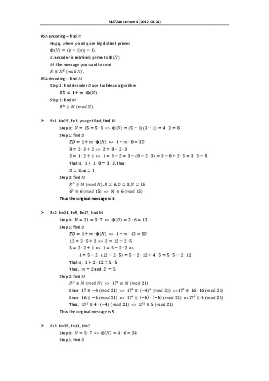 MAT246H1 Lecture Notes - Rational Number, Diophantine Equation, Euclidean Algorithm thumbnail