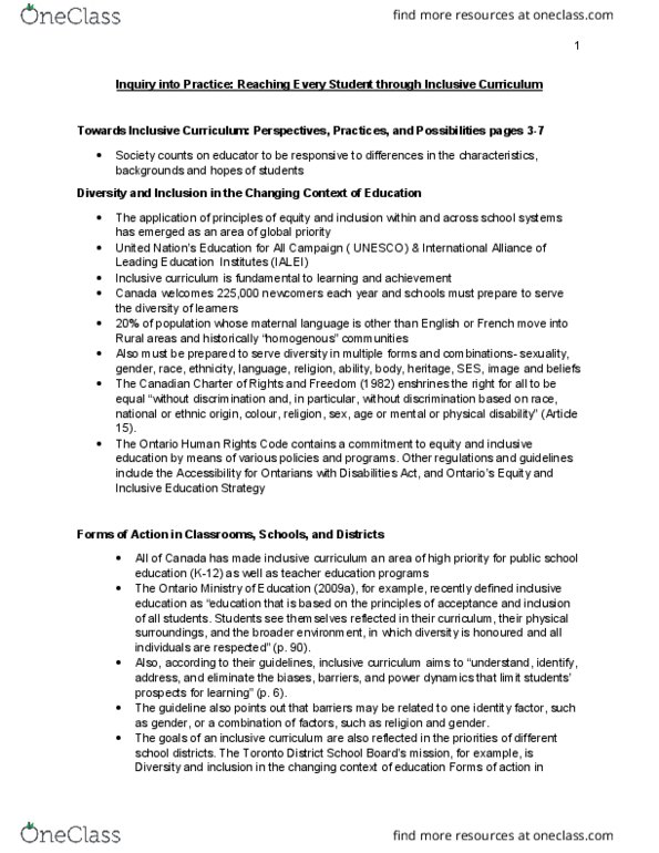 EDS220H5 Chapter Notes - Chapter article 1: Ontario Human Rights Code, Critical Inquiry, Toronto District School Board thumbnail