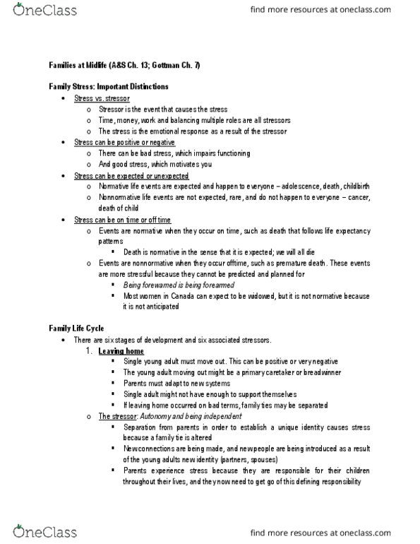 AHSC 313 Lecture Notes - Lecture 10: Individuation, Parenting Styles, Sandwich Generation thumbnail