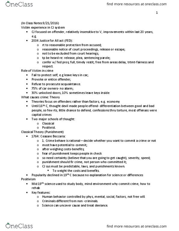 CJ 1001 Lecture Notes - Lecture 1: American Broadcasting Company, Imposs, Arson thumbnail