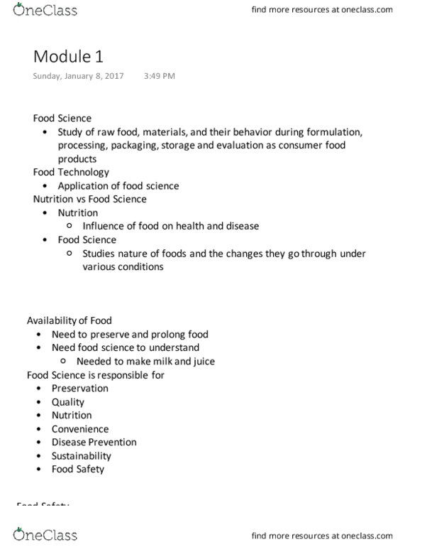 FOS 3042 Lecture Notes - Lecture 1: Food Industry, Food Packaging, Irradiation thumbnail