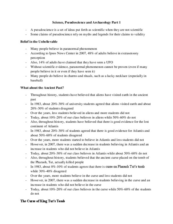 ANT210H5 Lecture Notes - Extrasensory Perception, Pseudoscience, Ipsos thumbnail