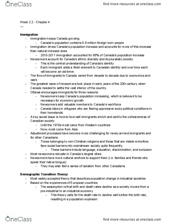 GEOG222 Chapter Notes - Chapter 4: Central Canada, Canadian Identity, Visible Minority thumbnail