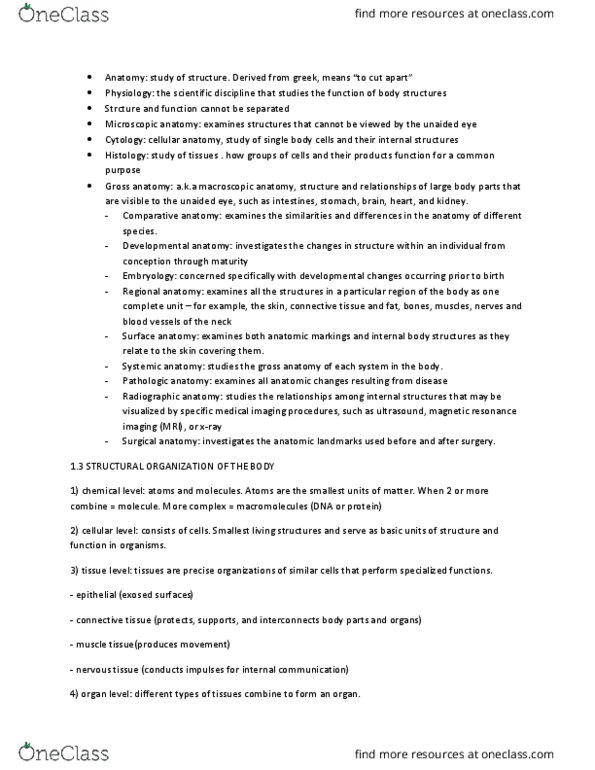 EXCI 254 Chapter Notes - Chapter 1: Median Plane, Serous Fluid, Abdominopelvic Cavity thumbnail