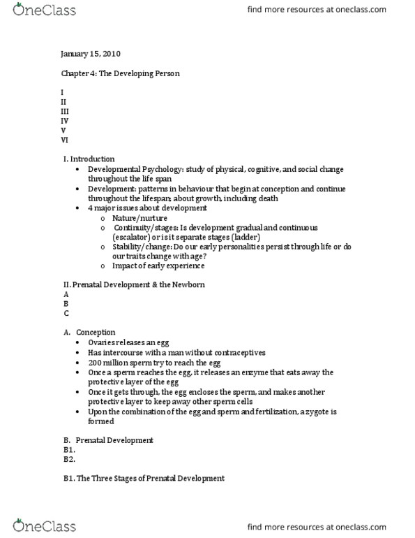 PSY 1102 Lecture Notes - Lecture 3: Public Health Genomics, List Of Mammalian Gestation Durations, Pacifier thumbnail