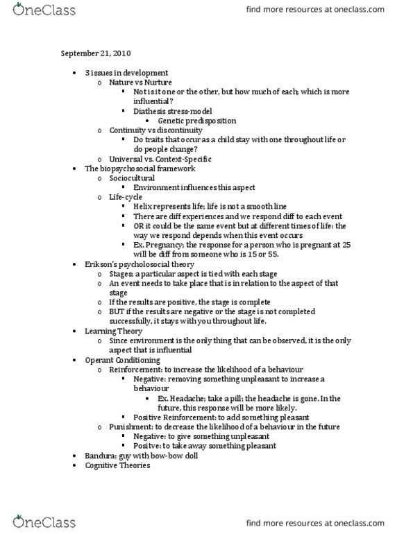 PSY 1102 Lecture Notes - Lecture 1: Biopsychosocial Model, Genetic Predisposition, Logical Reasoning thumbnail