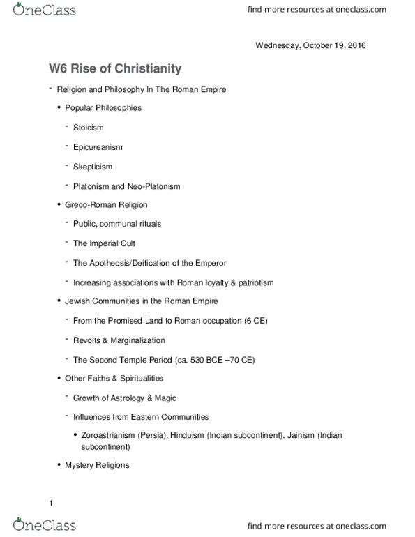 HIST 121 Lecture 6: W6 Rise of Christianity thumbnail