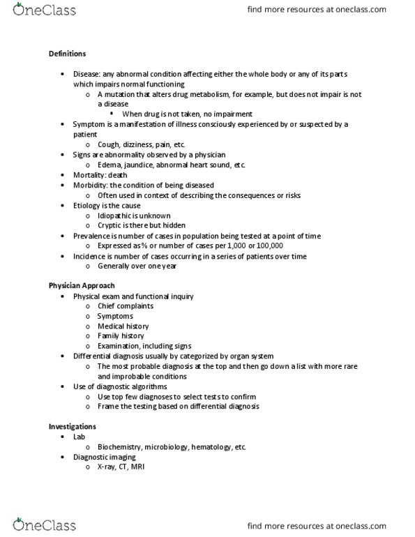 BCH 4123 Lecture Notes - Lecture 1: Histology, Edema, Immunoassay thumbnail