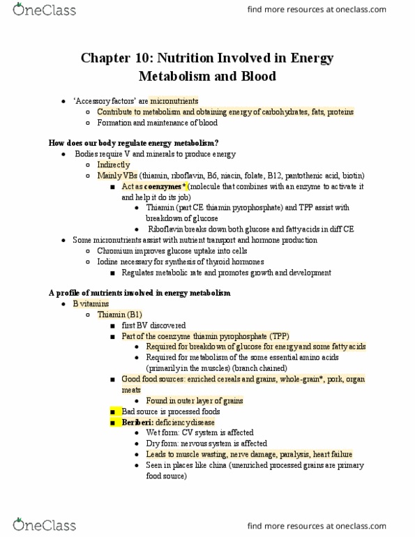 FNN 111 Chapter Notes - Chapter 10: Dietitian, Beta-Carotene, Glutathione Peroxidase thumbnail