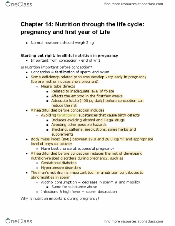 FNN 111 Chapter Notes - Chapter 14: Multiple Birth, Insulin Resistance, Gestational Hypertension thumbnail