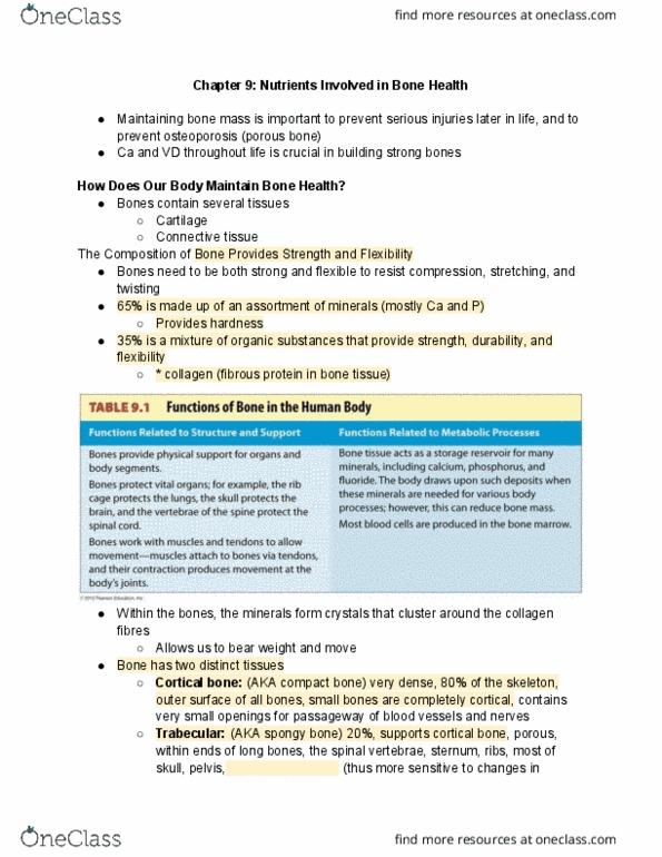 FNN 111 Chapter Notes - Chapter 9: Skimmed Milk, Kyphosis, Amenorrhoea thumbnail