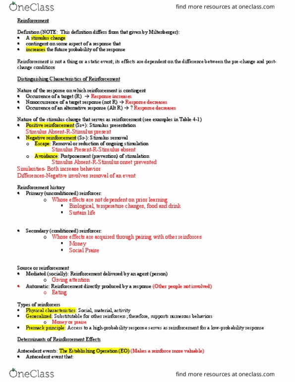 EAB 3764 Lecture Notes - Lecture 4: Reinforcement, Design Of Experiments, Stationary Bicycle thumbnail